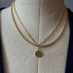 💕Gold Smiley Face Pendant Necklace
